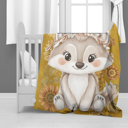 Baby Wolf Baby Fleece Blanket by Mark van Vuuren