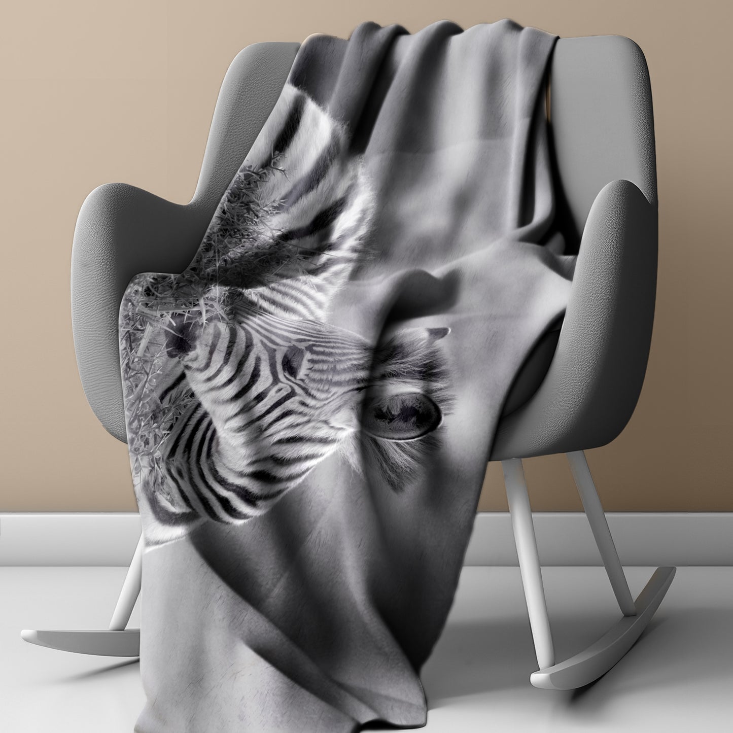 Baby Zebra Grazing Light Weight Fleece Blanket by Annette Heymans