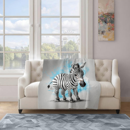 Baby Blue Zebra Light Weight Fleece Blanket By Nathan Pieterse
