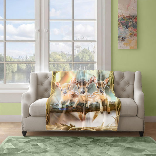 Baby Deer Light Weight Fleece Blanket