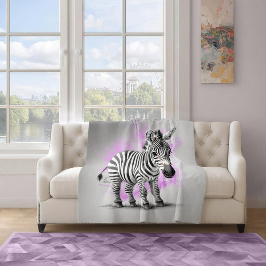 Baby Pink Zebra Light Weight Fleece Blanket By Nathan Pieterse