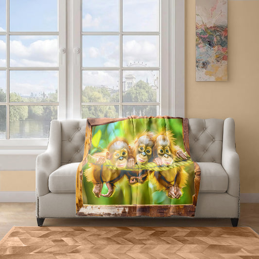 Baby Orangutang Light Weight Fleece Blanket