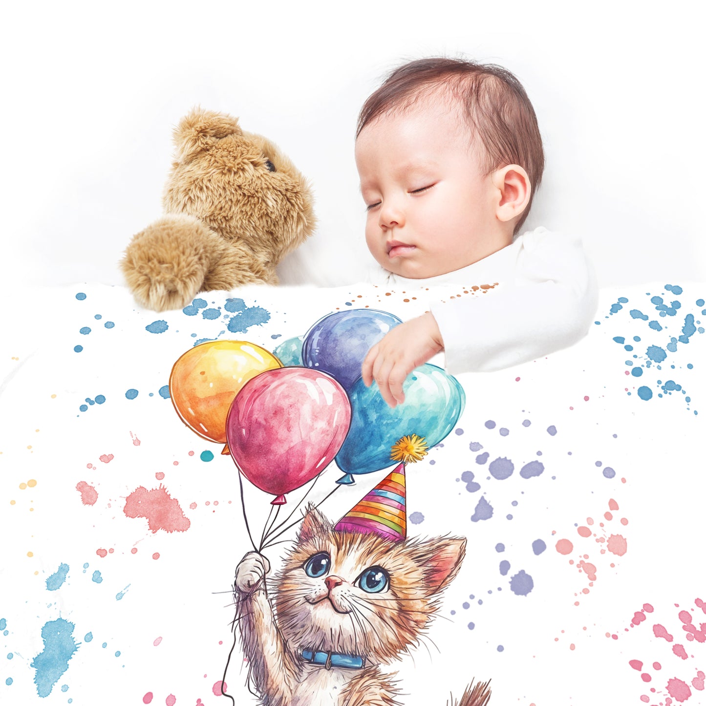 Balloon Kitten Baby Fleece Blanket