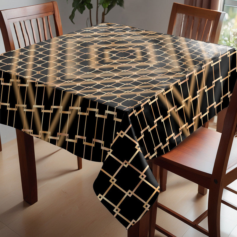 Barriers In Bloom Black Brown Square Tablecloth