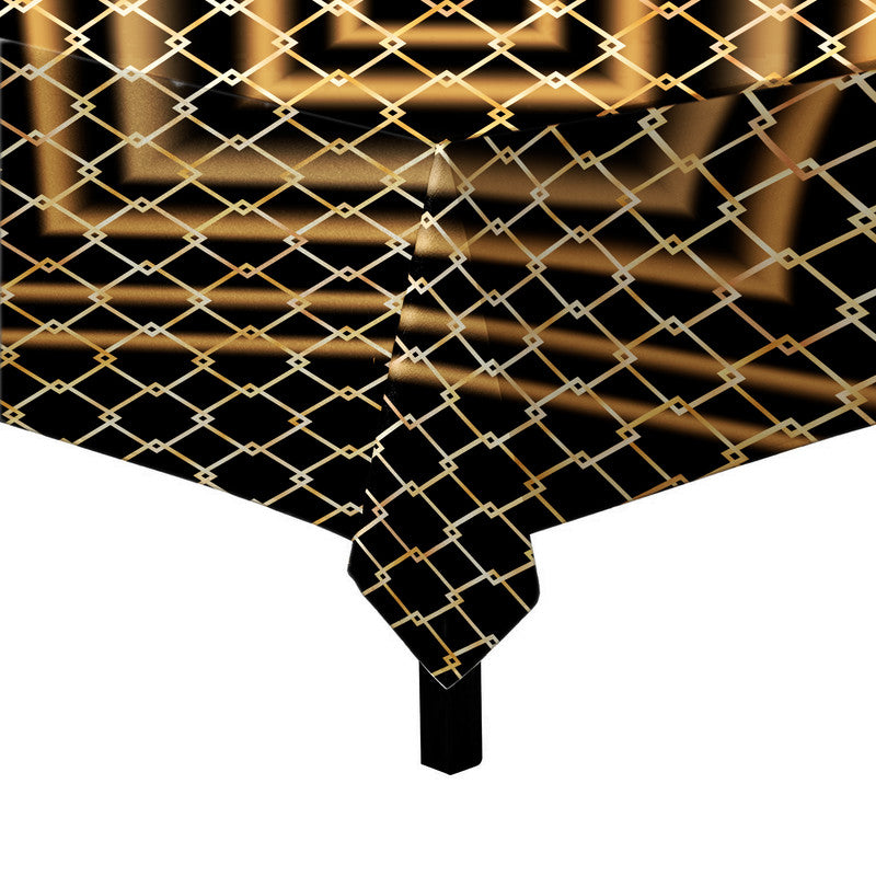 Barriers In Bloom Black Brown Square Tablecloth