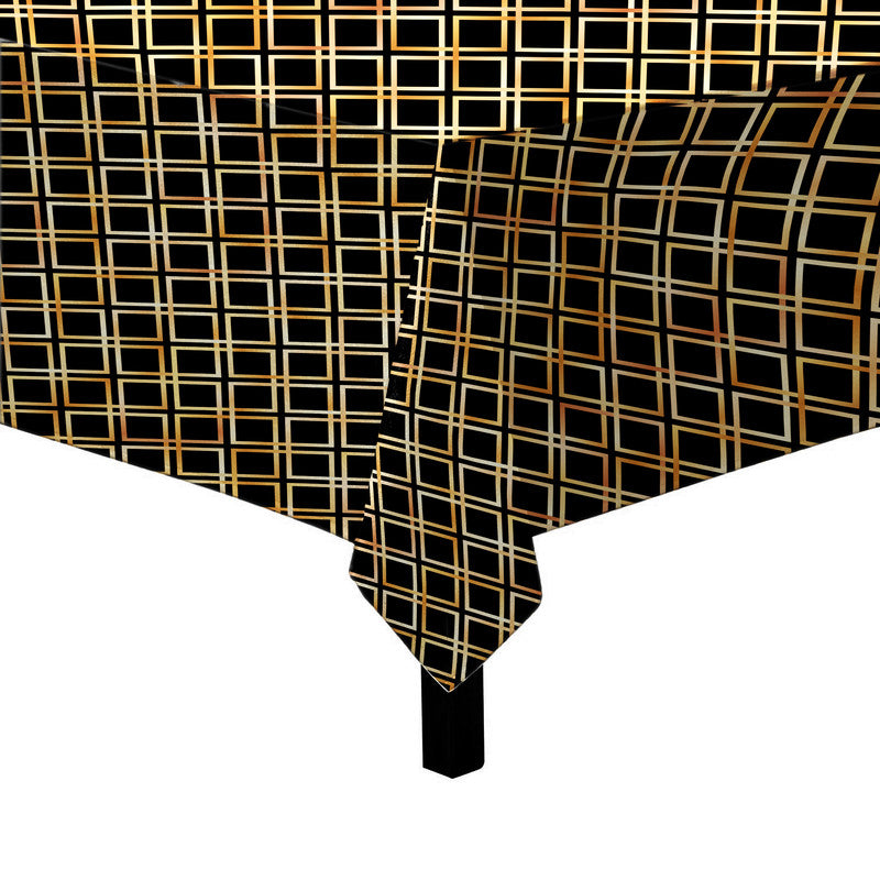 Barriers In Bloom Black Square Tablecloth