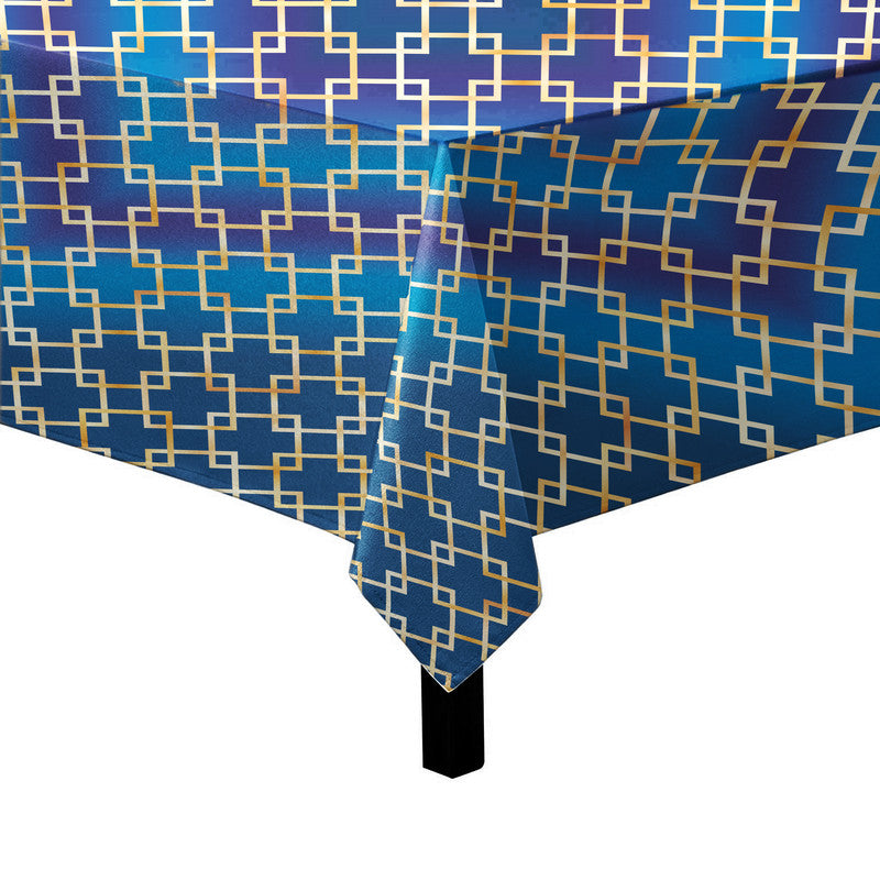Barriers In Bloom Blue Haze Square Tablecloth