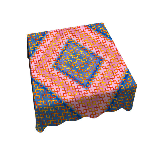 Barriers In Bloom Pink and Blue Square Tablecloth