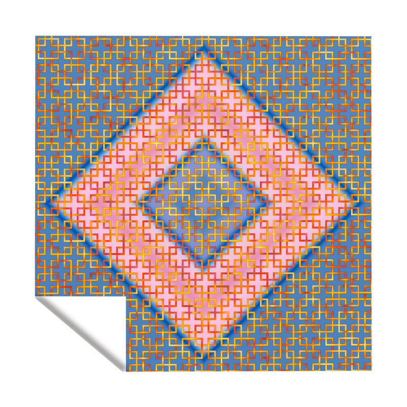 Barriers In Bloom Pink and Blue Square Tablecloth