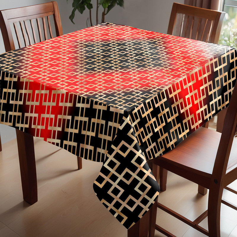 Barriers In Bloom Red Focus Square Tablecloth