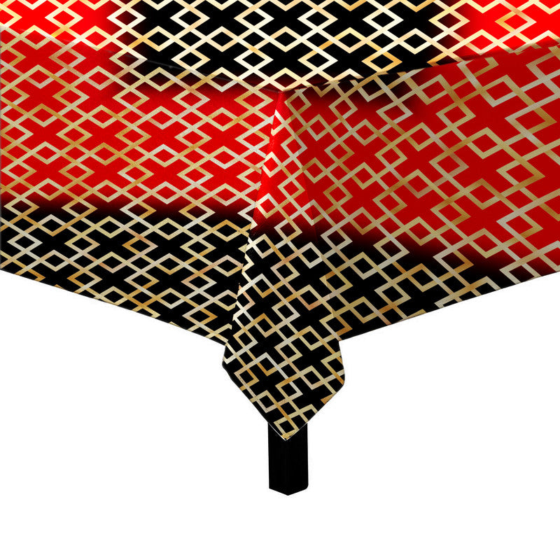 Barriers In Bloom Red Focus Square Tablecloth