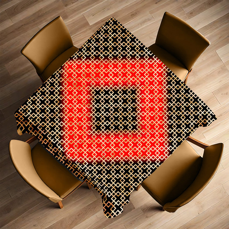 Barriers In Bloom Red Focus Square Tablecloth