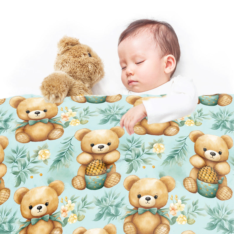 Bears Playing In The Grassland Minky Blanket