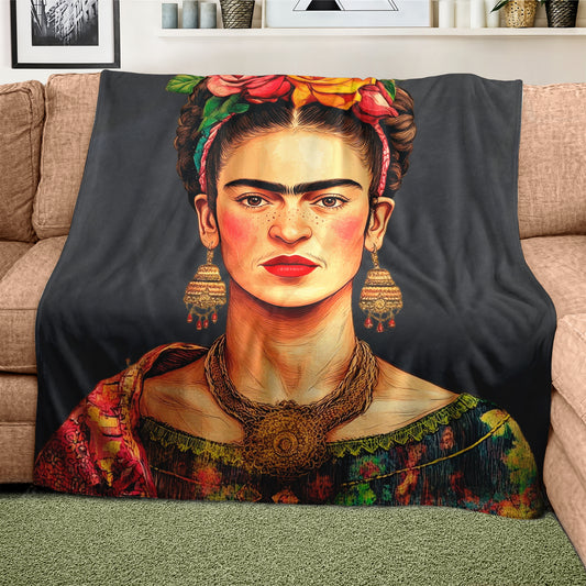 Beautiful Frida Kahlo Light Weight Fleece Blanket by Mark van Vuuren