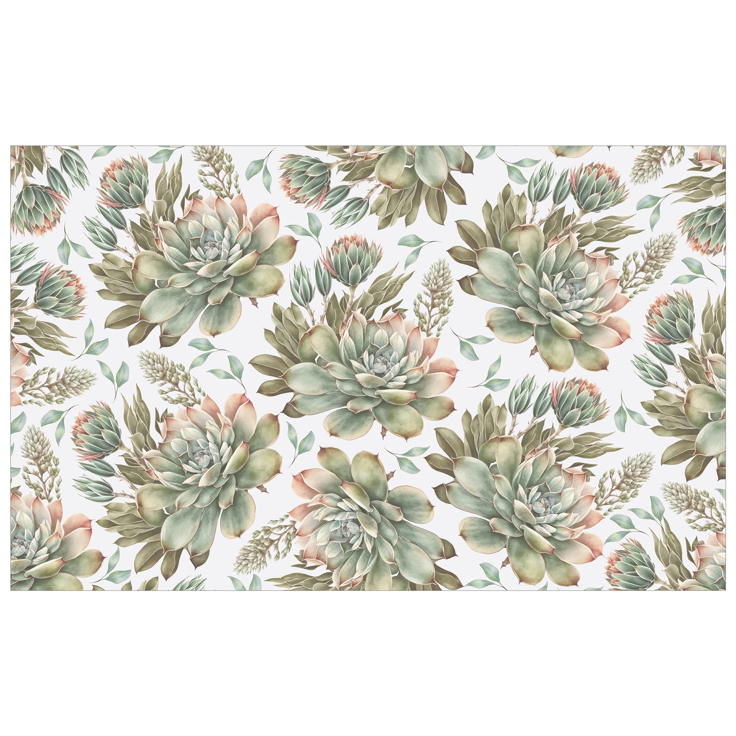 Beautiful Succulents On White Rectangle Tablecloth by Mark van Vuuren