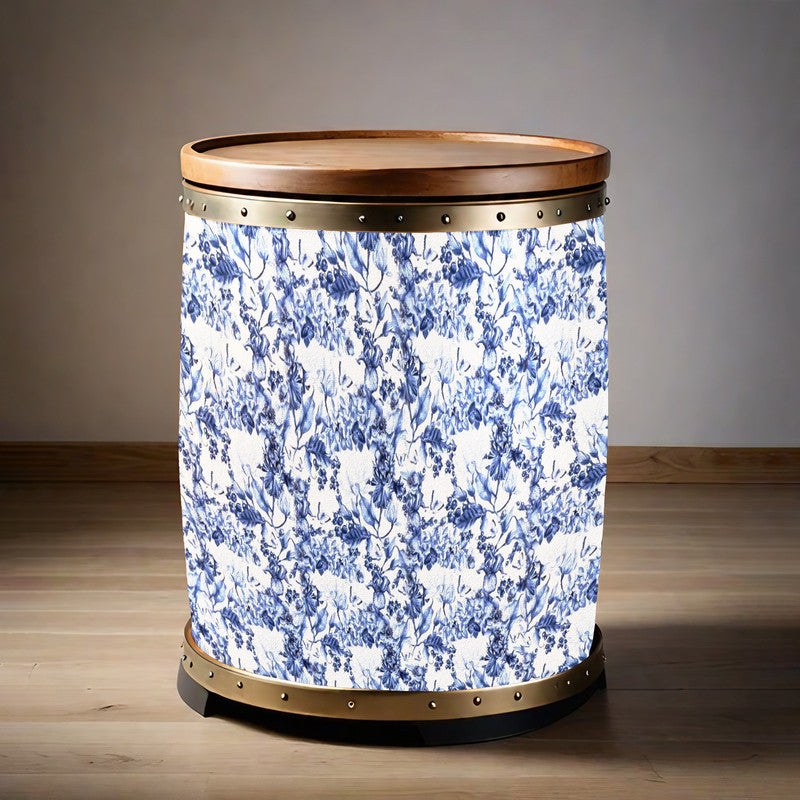 Beauty in Blue Drum Decoupage