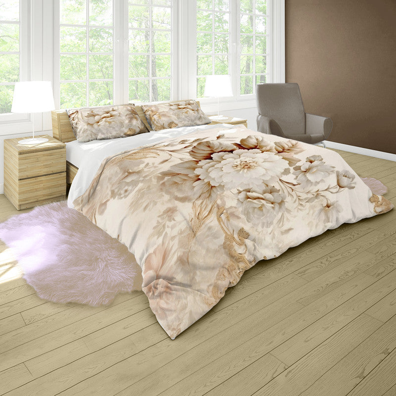 Beige Gilded Garden Duvet Cover Set