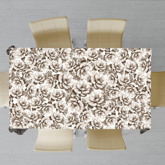 Beige Bloom Rectangle Tablecloth By Mark Van Vuuren