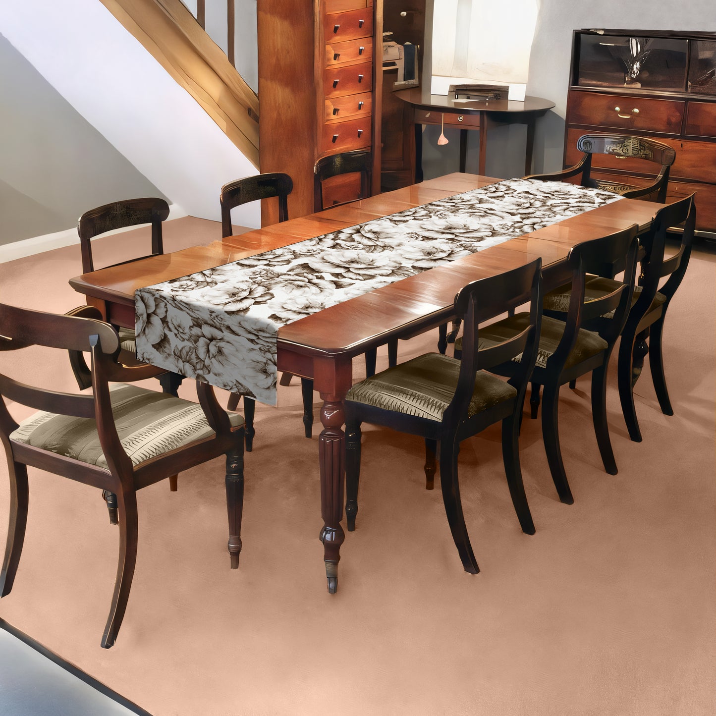 Beige Bloom Table Runner by Mark van Vuuren