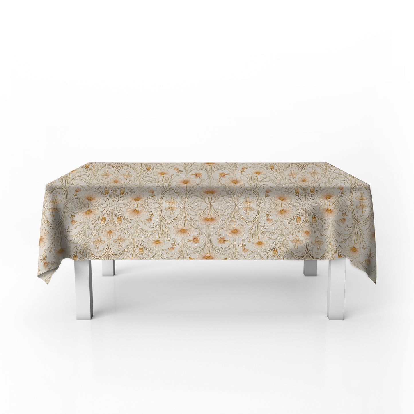 Beige Lily Blossom Rectangle Tablecloth