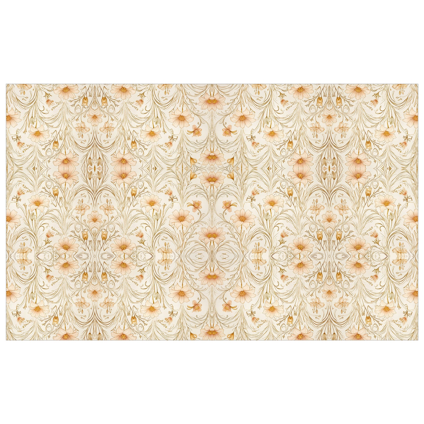 Beige Lily Blossom Rectangle Tablecloth
