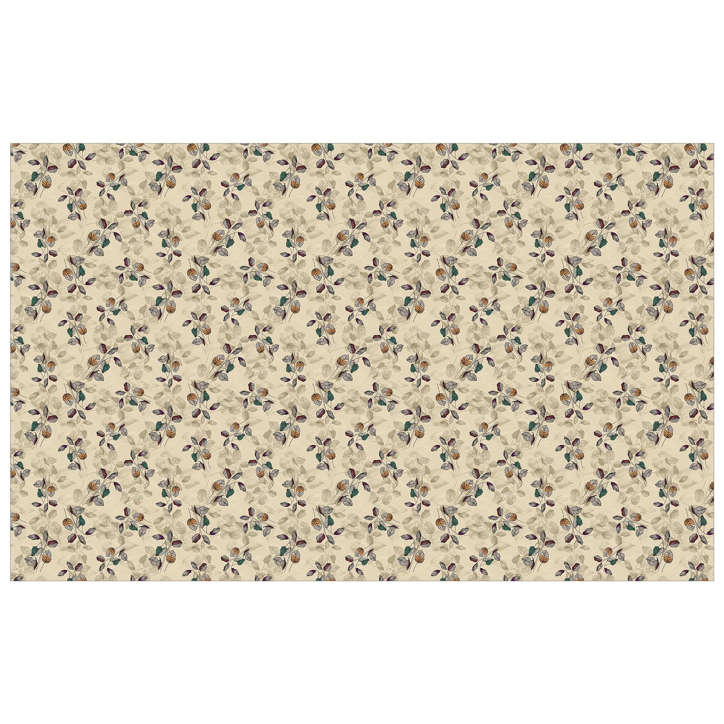 Beige with Delicate Leaves Rectangle Tablecloth