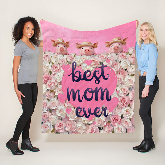 Best Mom Ever Light Weight Fleece Blanket