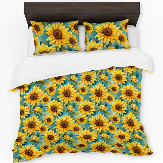 Big And Small Sunflowers Duvet Cover Set