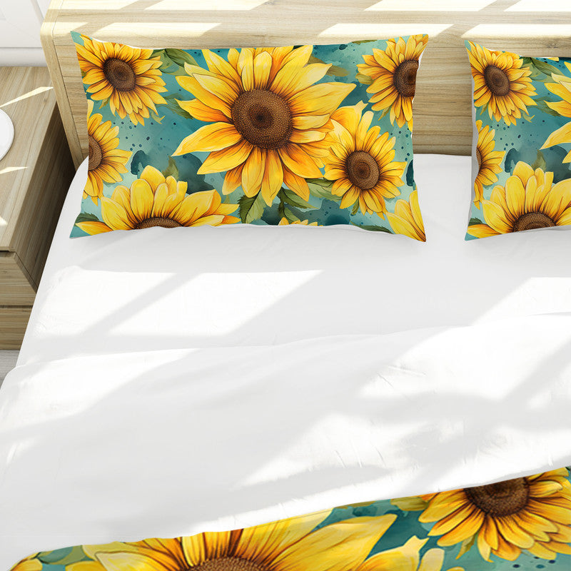 Big And Small Sunflowers Duvet Cover Set