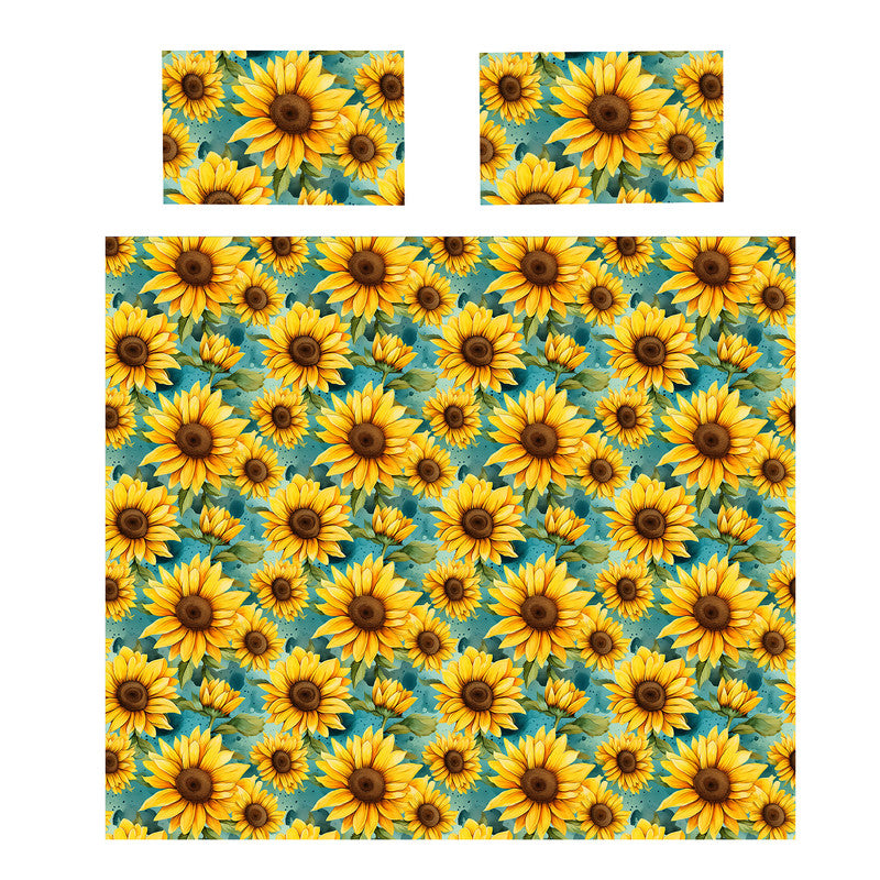 Big And Small Sunflowers Duvet Cover Set