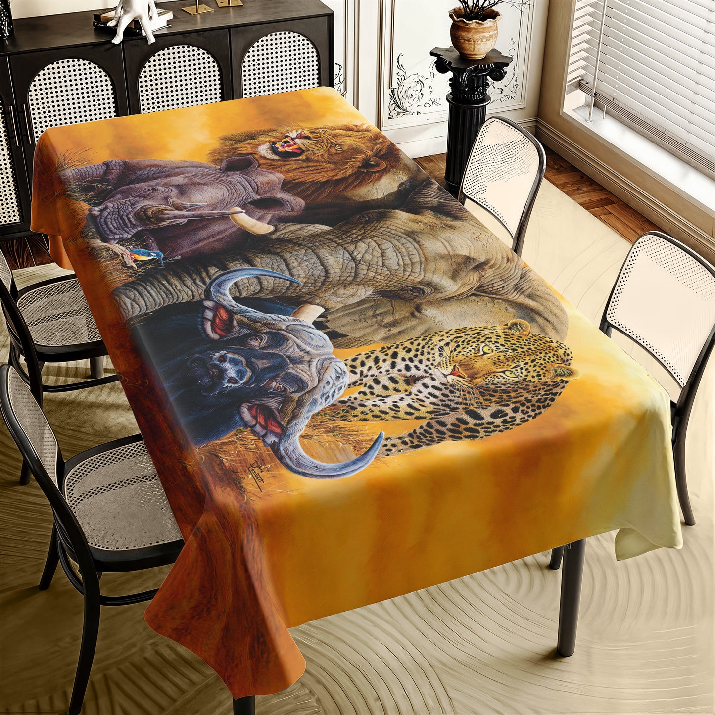 Big Five Rectangle Tablecloth by Delene Lambert
