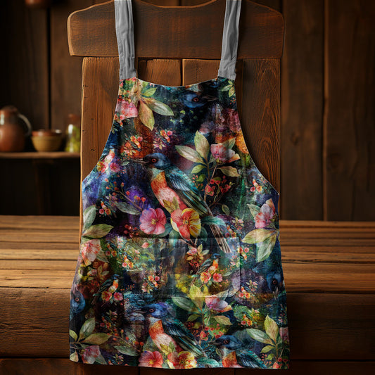 Birds and Leaves Medium Length Apron By Mark Van Vuuren
