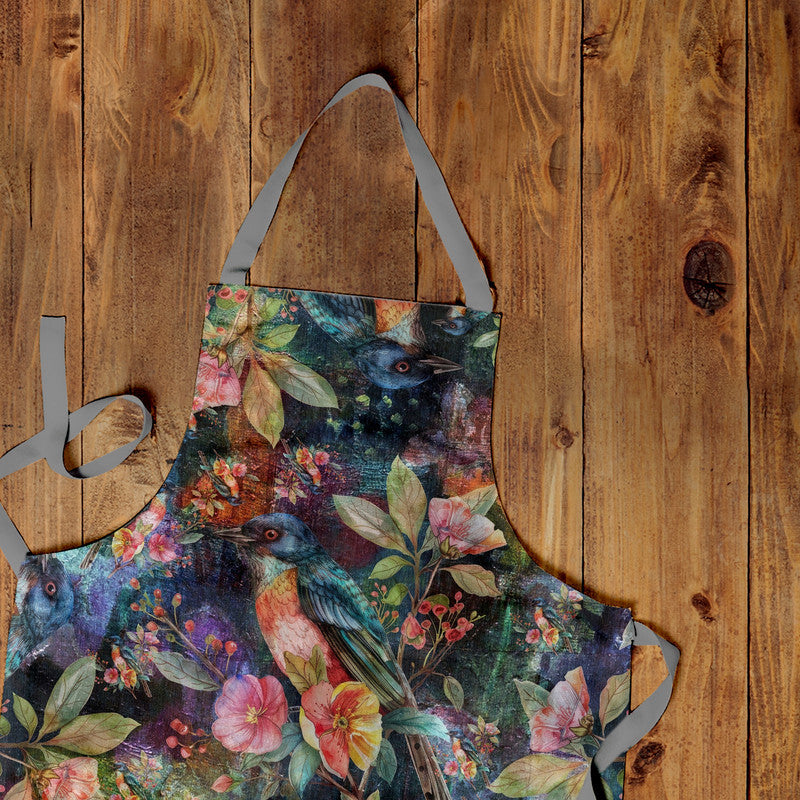 Birds and Leaves Medium Length Apron By Mark Van Vuuren