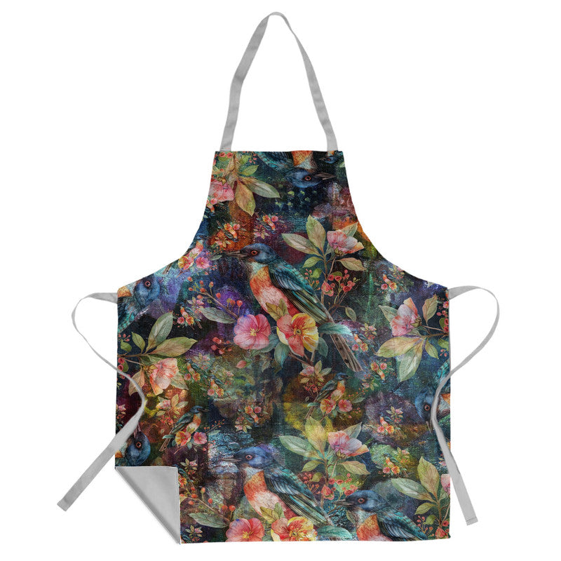 Birds and Leaves Medium Length Apron By Mark Van Vuuren