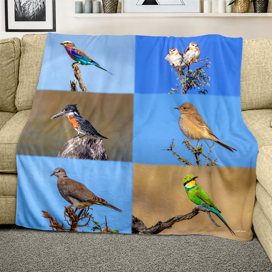 Birds Light Weight Fleece Blanket by Annette Heymans