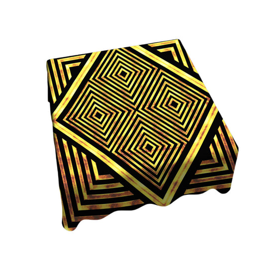 Black And Gold Haze Square Tablecloth