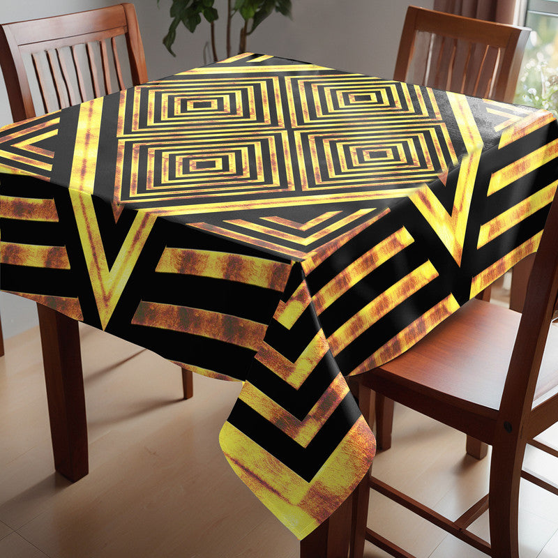 Black And Gold Haze Square Tablecloth