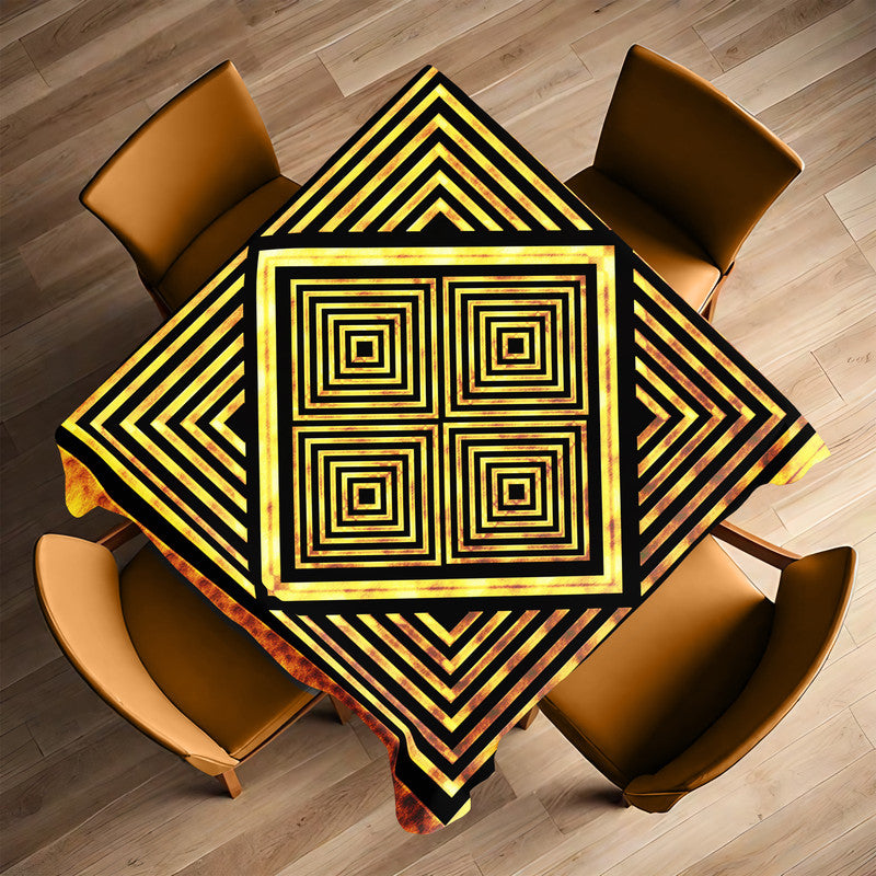 Black And Gold Haze Square Tablecloth