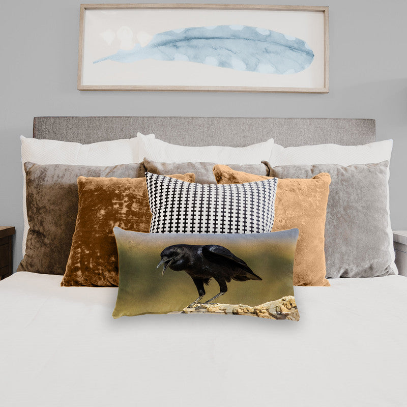 Black Crow Oblong Luxury Scatter by Annette Heymans