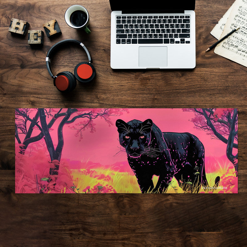 Black Panther Large Desk Pad by Wikus Schalkwyk