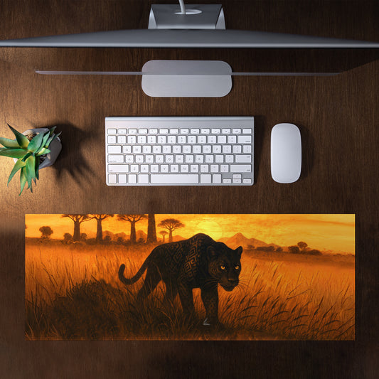 Black Panther at Sunset Desk Pad by Nathan Pieterse