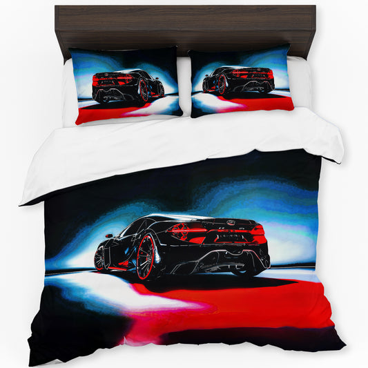 Black Sports Car Duvet Cover Set