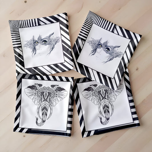 Black Striped Pattern Luxury Scatter Covers (Set of 4)