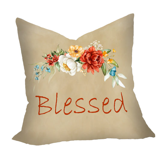 Blessed Floral On Beige Luxury Scatter by Mark van Vuuren