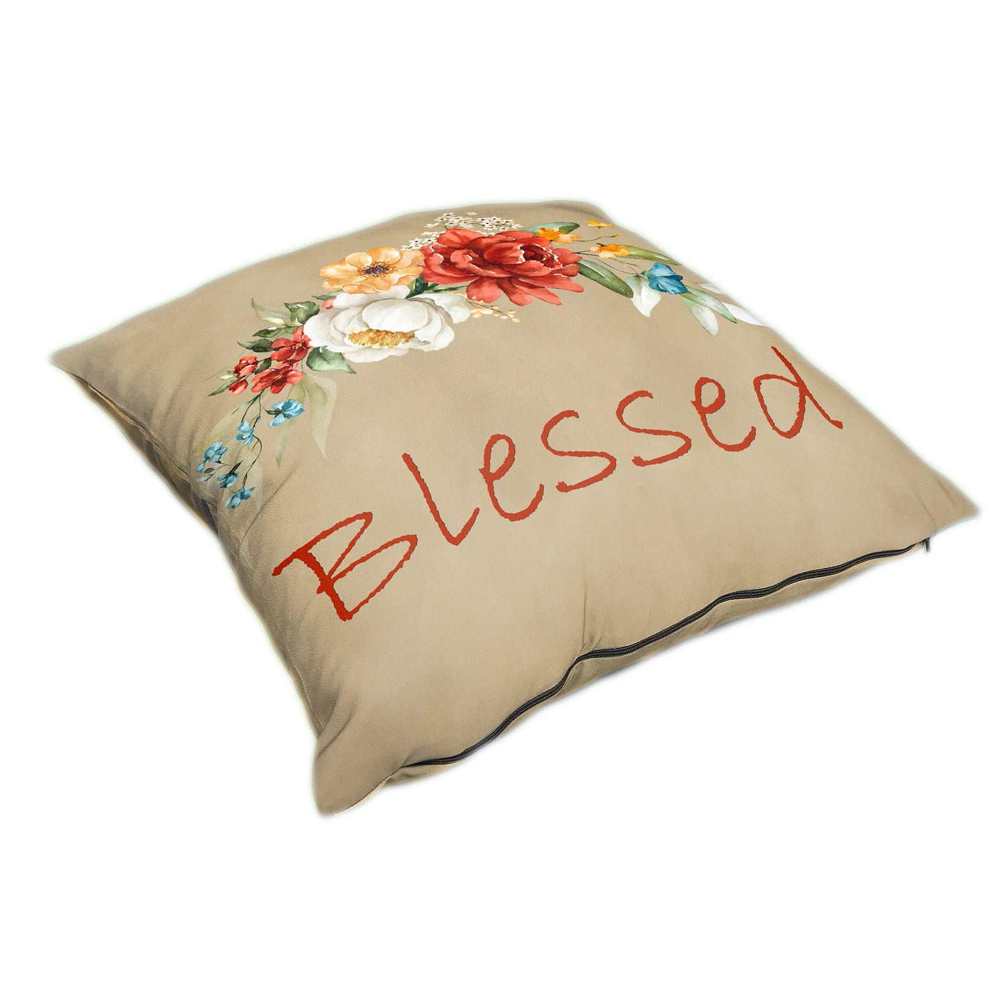 Blessed Floral On Beige Luxury Scatter by Mark van Vuuren