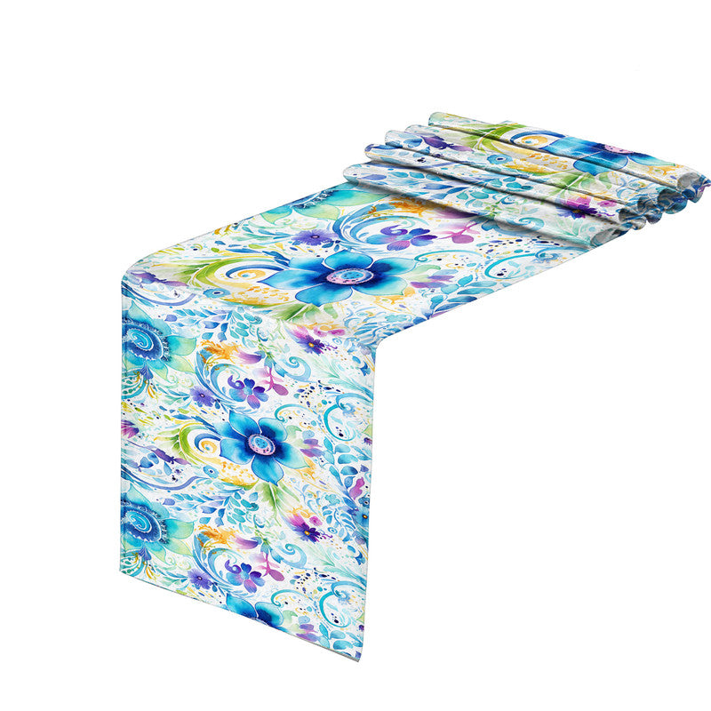 Blooming Blue Table Runner