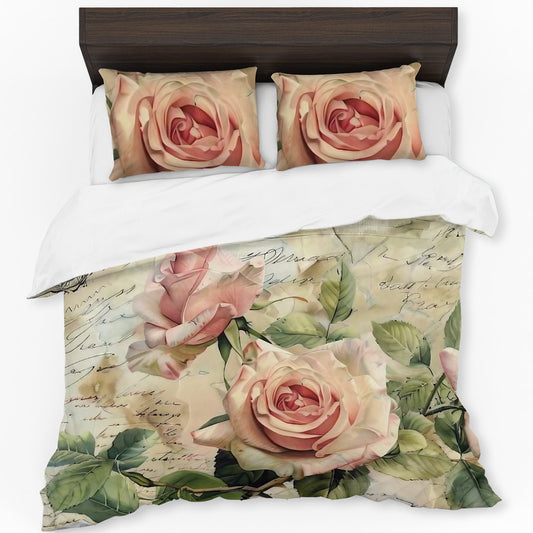 Blooming Ink Rose Duvet Cover Set