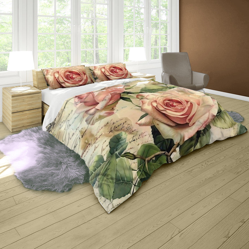 Blooming Ink Rose Duvet Cover Set