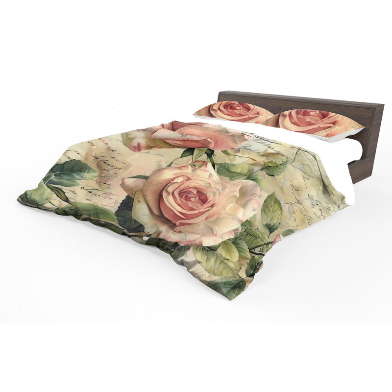 Blooming Ink Rose Duvet Cover Set