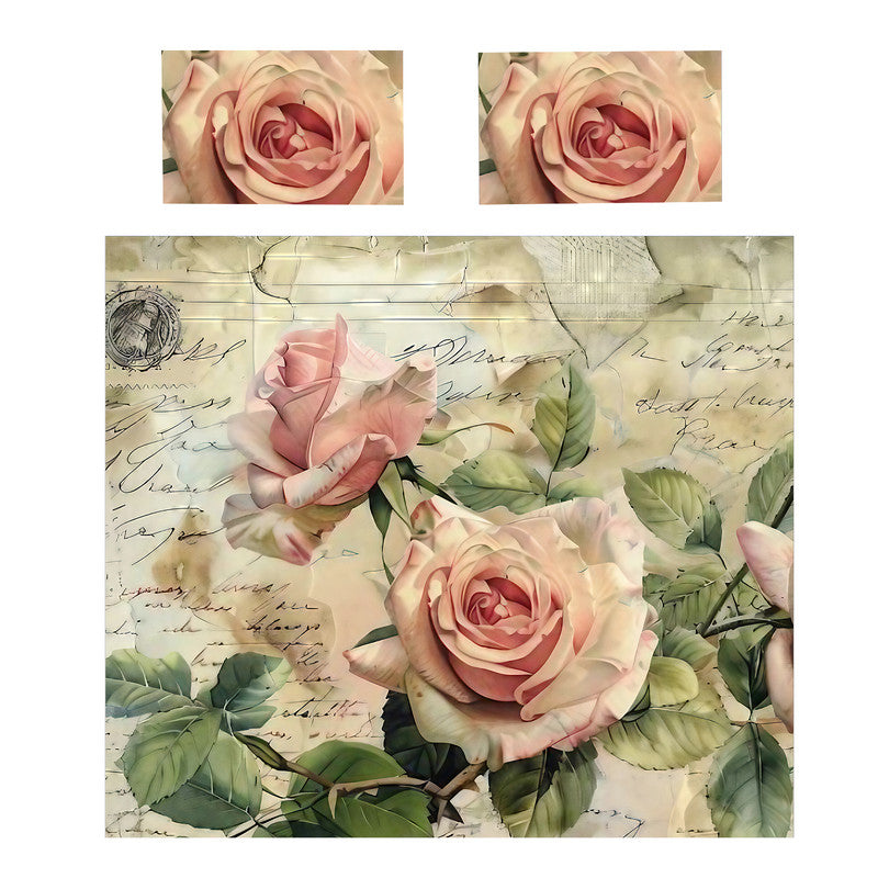 Blooming Ink Rose Duvet Cover Set